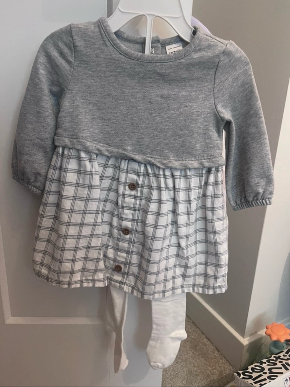Carter's Heather Gray Snap-Front Knit Baby Top